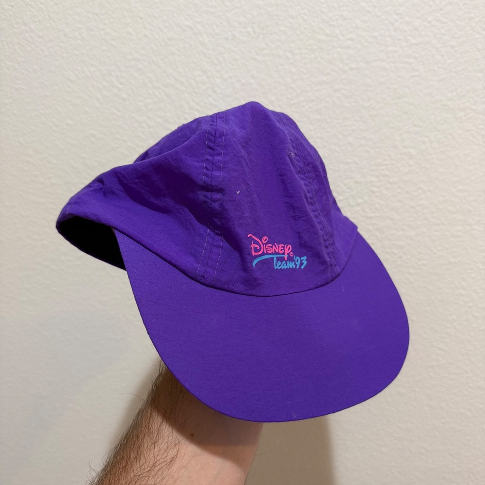 Vintage Disney Team 93 Purple Nylon Sport Cap Hat 90s Retro Sportcap OSFA